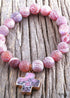 Boho Bracelet, RH Natural Stones Pink Cross